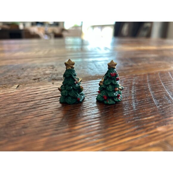 Miniature Christmas Tree Figurines For Dollhouses Or Decor 2 Inches Tall Handpai - Picture 2 of 5